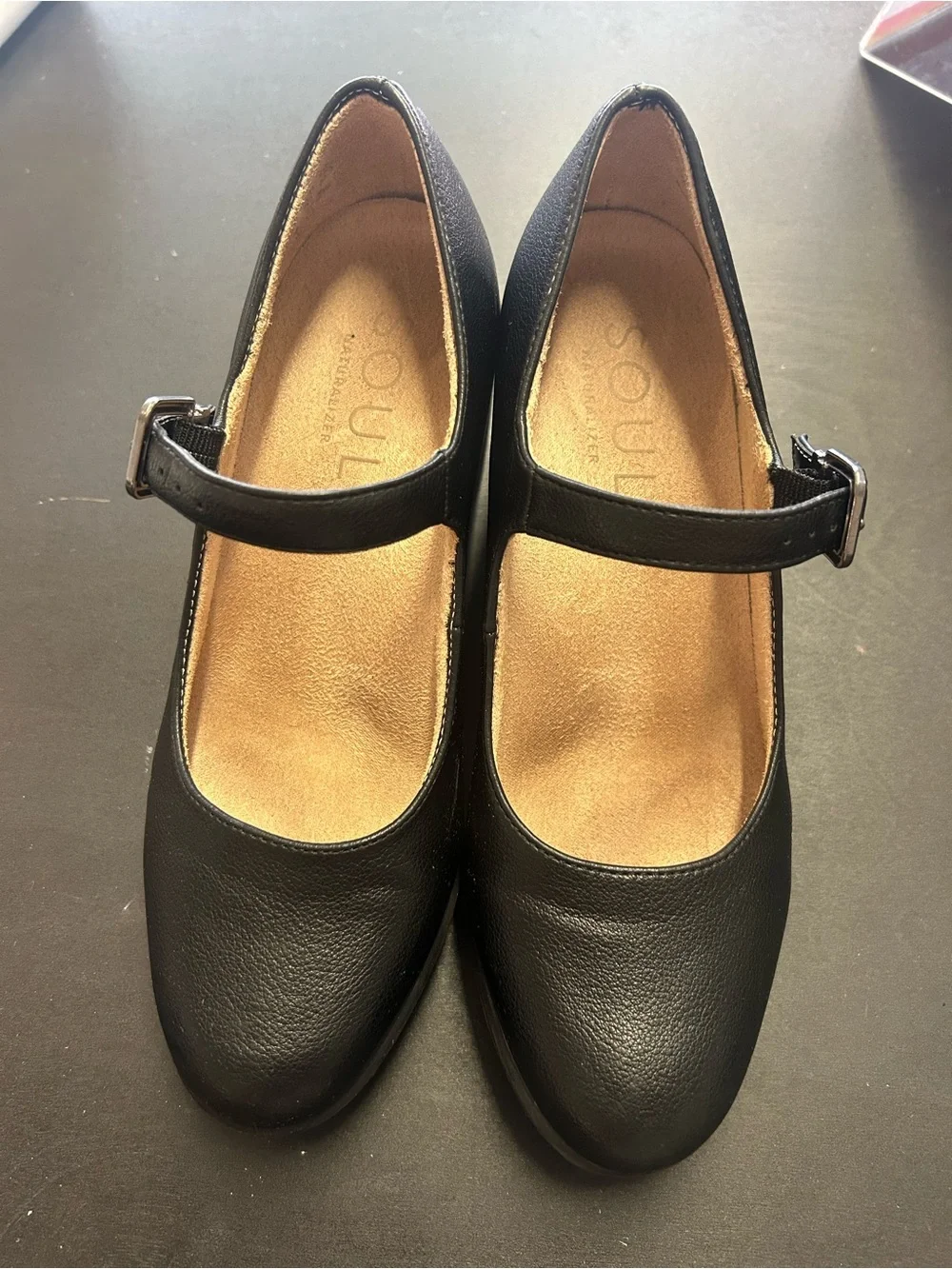 SOUL Naturalizer Black Mary Jane Flats with Buckle Strap